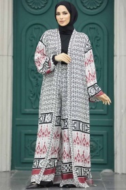 Neva Style - Patterned Hijab For Women Dual Suit 50042DSN20 - Thumbnail