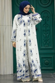 Neva Style - Patterned Hijab For Women Dual Suit 50042DSN23 - Thumbnail