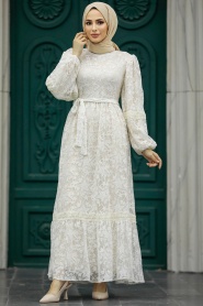 Neva Style - Patterned Hijab Turkish Dress 1348DSN1 - Thumbnail