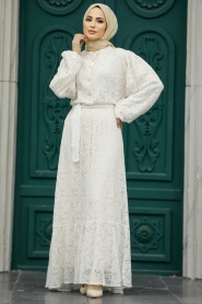 Neva Style - Patterned Modest Dress 1346DSN4 - Thumbnail