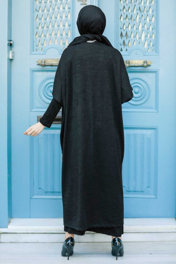 Neva Style - Payet Detaylı Bordo Tesettür Triko İkili Takım 30670BR - 3