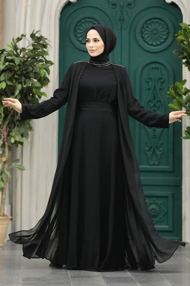 Neva Style - Pelerinli Tesettür Elbise 379300S - 1