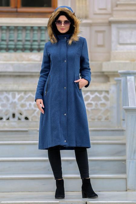 Neva Style - Petrol Blue Coat 90240PM - 1