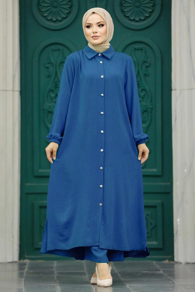 Petrol Blue Plus Size Dual Suit 10101PM - 1