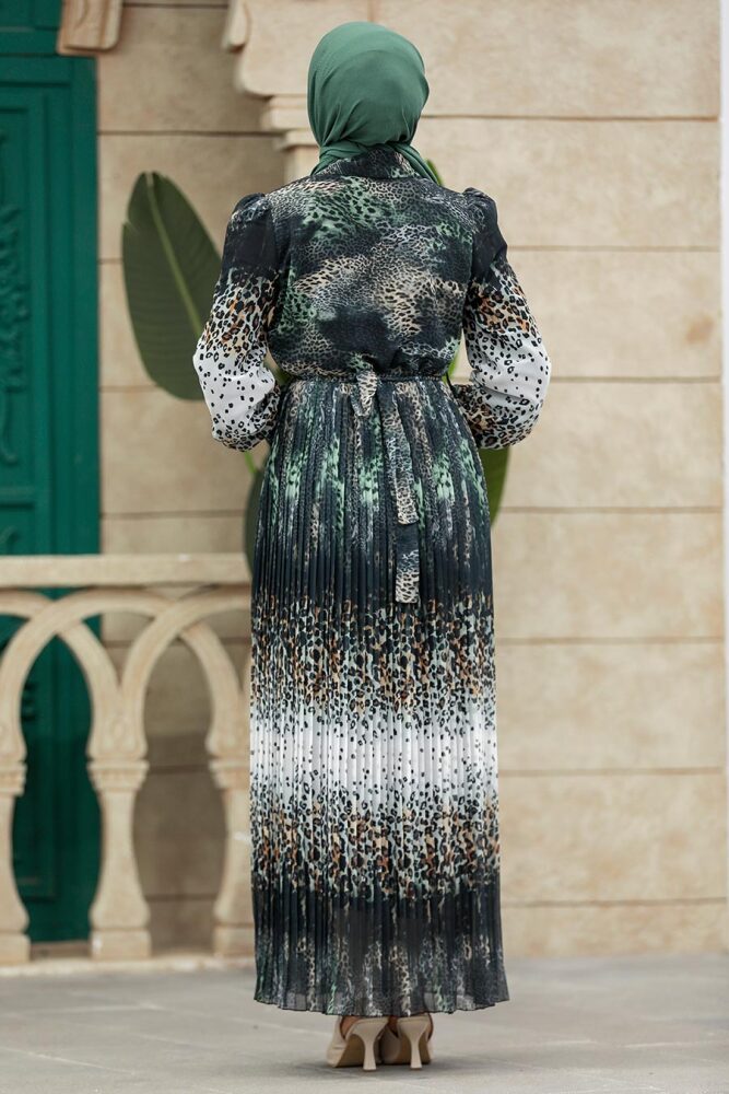 Petrol Green Hijab Dress 3878PY - 3