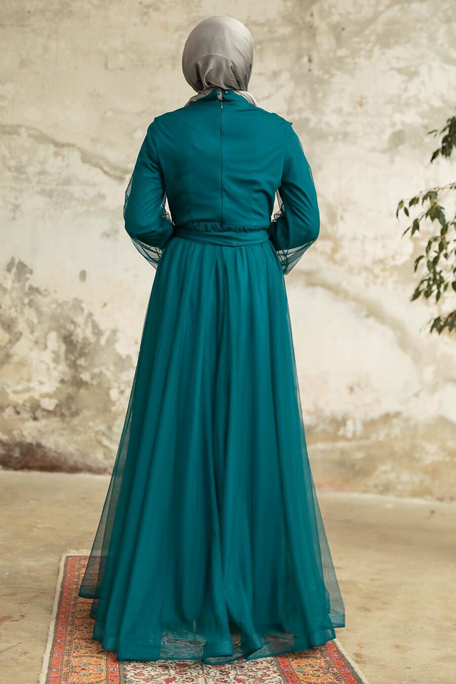 Neva Style - Petrol Green Tukish Modest Bridesmaid Dress 25841PY