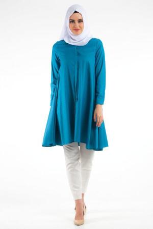 Neva Style - Petrol Mavi Tunik - 1