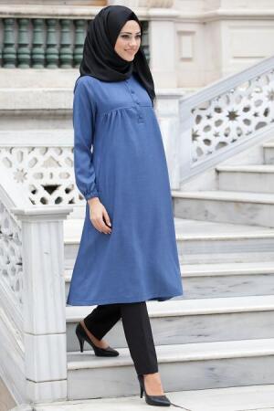 Neva Style - Petrol Mavisi Tunik - 1