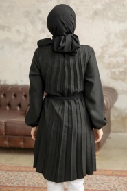 Neva Style - Pileli Siyah Tesettür Tunik 41233S - Thumbnail