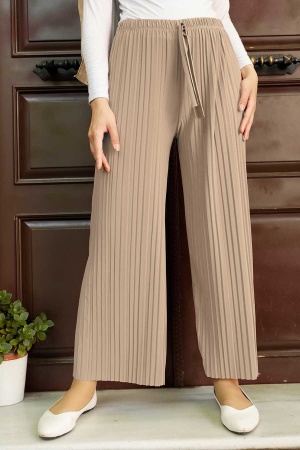  Piliseli Bej Sandy Tesettür Pantolon 7853BEJ - NEVA STYLE