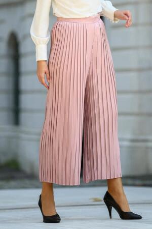 Neva Style - Piliseli Gül Kurusu Tesettür Etek Pantolon 90630GK - 1