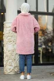 Neva Style - Pink Hijab Coat 60701P - Thumbnail