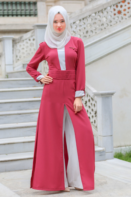 Neva Style - Pink Hijab Jumpsuit 1564P