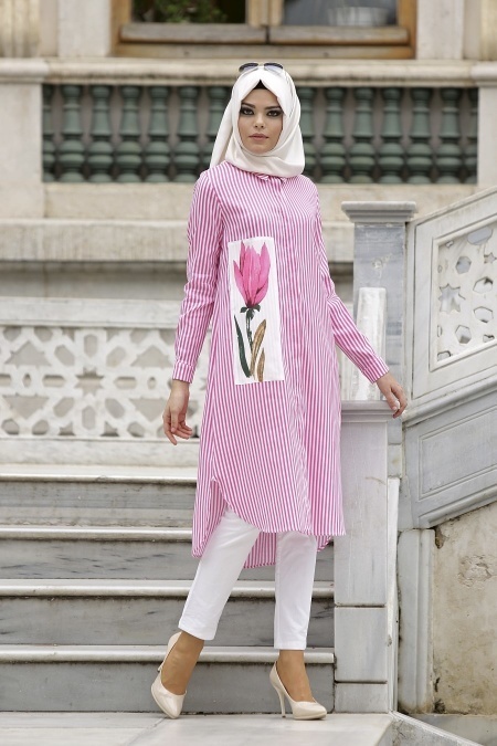 Neva Style - Pink Hijab Tunic 2901P