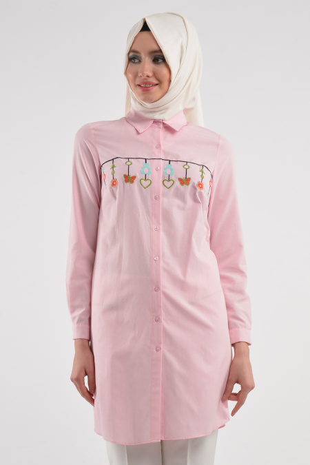 Neva Style- Pink Hijab Tunic 3032P