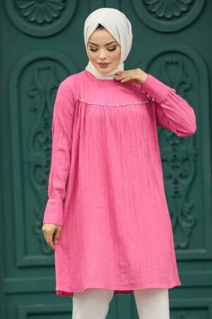 Pink Islamic Clothing Tunic 614P - 2