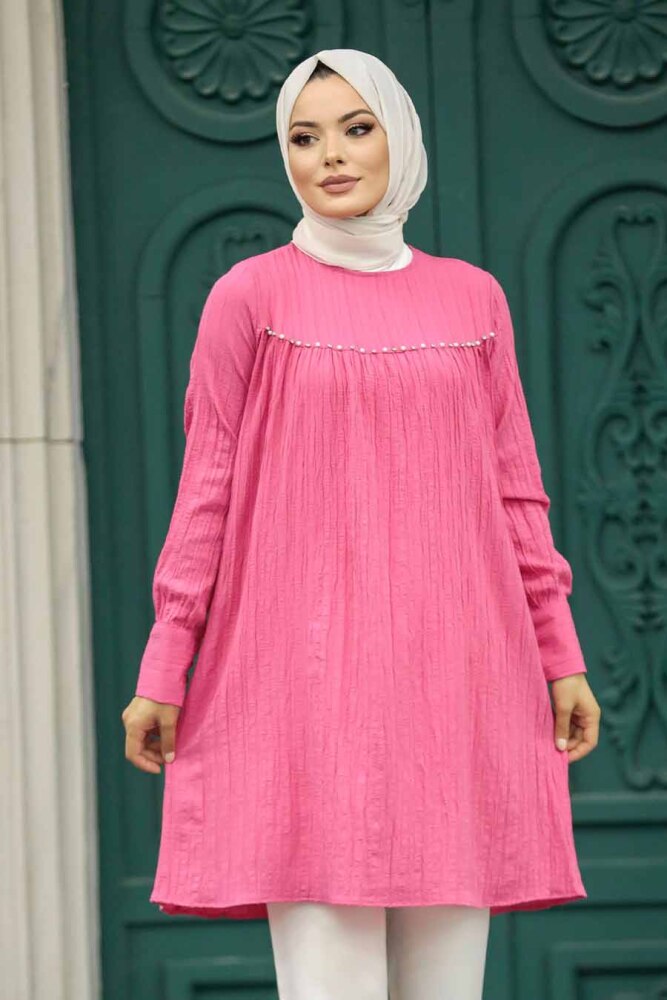 Pink Islamic Clothing Tunic 614P - 3