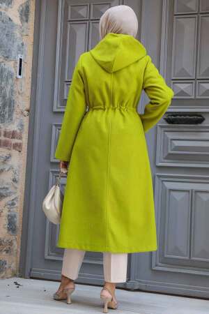 Neva Style - Pistachio Green Long Sleeve Coat 5947FY - Thumbnail