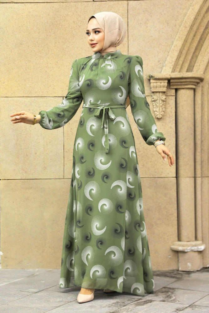 Pistachio Green Modest Dress 27945FY - 2
