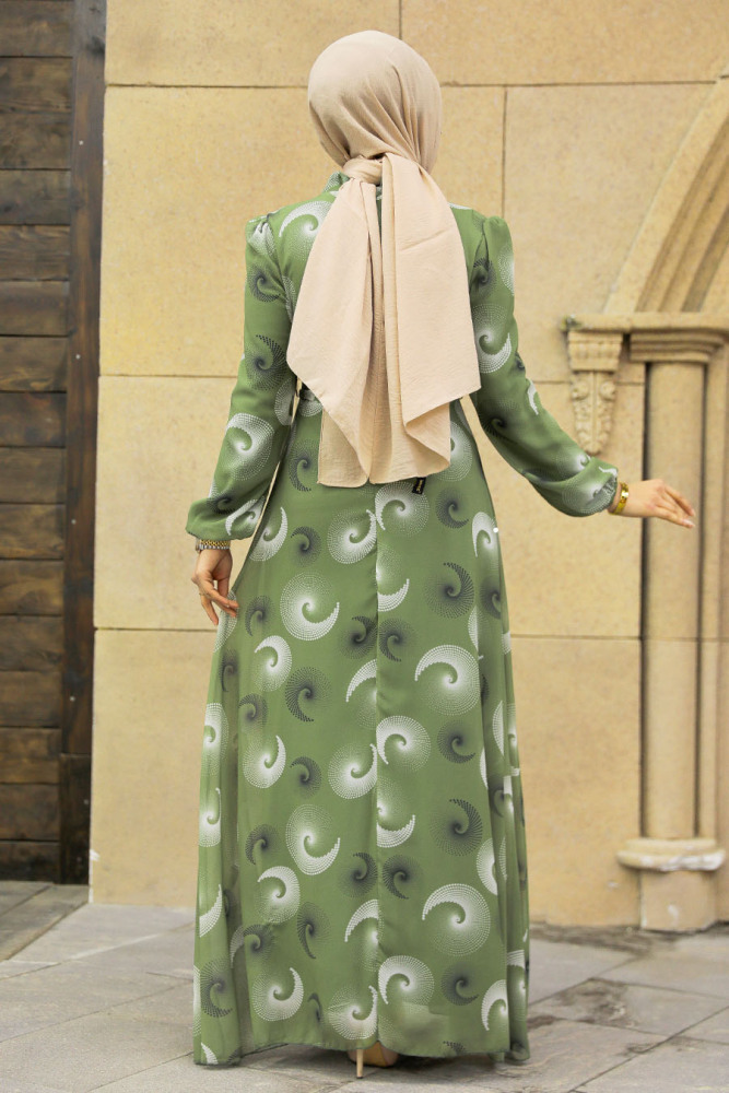 Pistachio Green Modest Dress 27945FY - 4