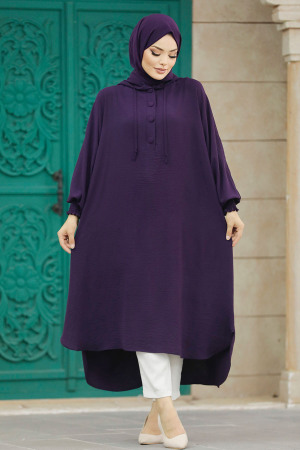 Plum Color High Quality Tunic 20532MU - 2