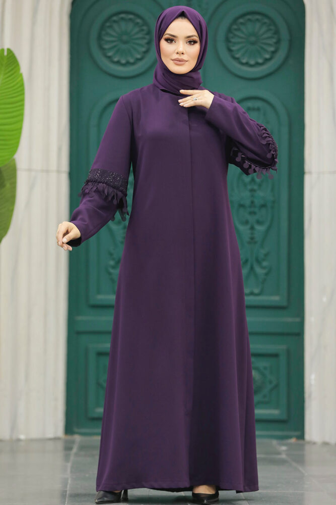 Neva Style - Plum Color Hijab For Women Turkish Abaya 10021MU - 1