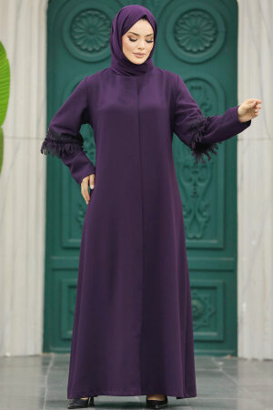 Neva Style - Plum Color Hijab For Women Turkish Abaya 10021MU - Thumbnail