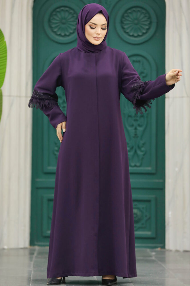 Neva Style - Plum Color Hijab For Women Turkish Abaya 10021MU - 3