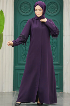 Neva Style - Plum Color Hijab For Women Turkish Abaya 10021MU - Thumbnail