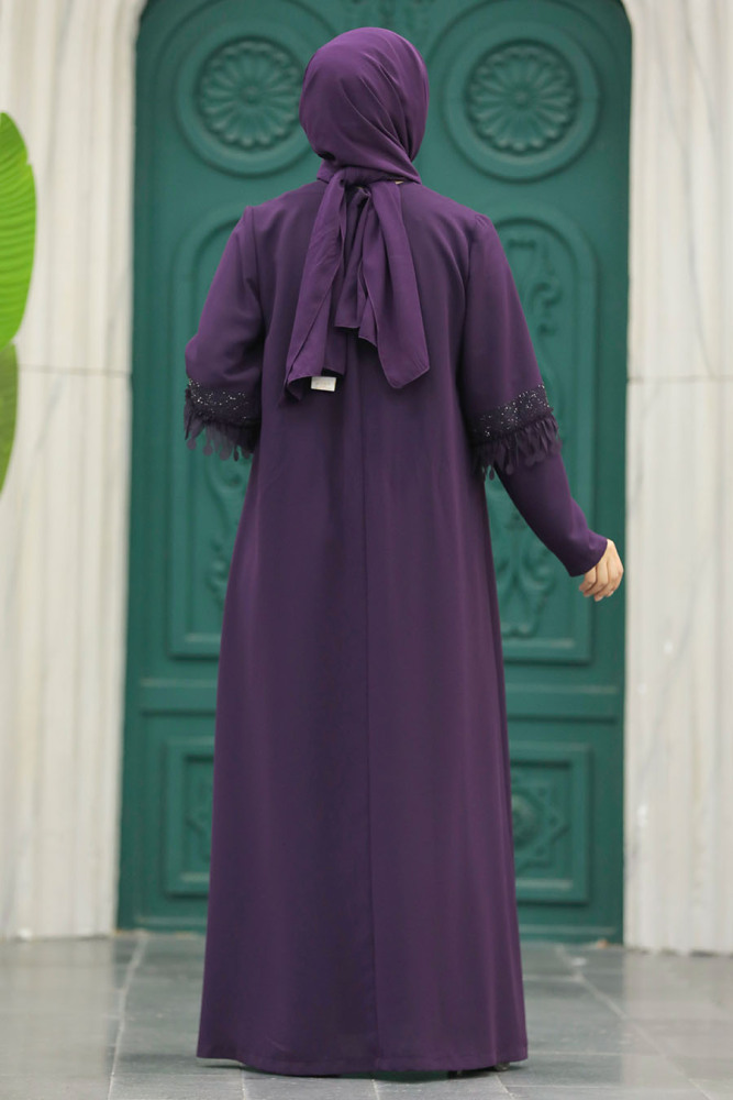 Neva Style - Plum Color Hijab For Women Turkish Abaya 10021MU - 5