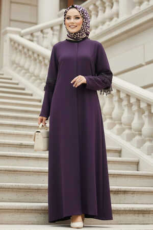 Plum Color Hijab For Women Turkish Abaya 10021MU - 1