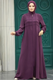 Neva Style - Plum Color Hijab For Women Turkish Abaya 11069MU - Thumbnail