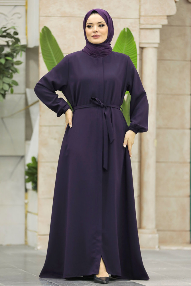 Neva Style - Plum Color Hijab For Women Turkish Abaya 62534MU - 3