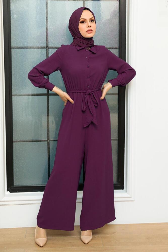 Plum Color Hijab Overalls 5703MOR - 1