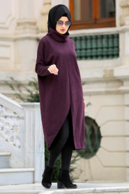 Neva Style - Plum Color Hijab Tunic 1634MU - Thumbnail