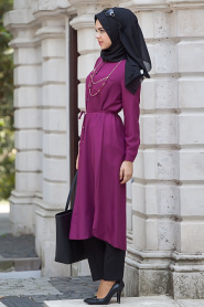 Neva Style - Plum Color Hijab Tunic 5092MU - Thumbnail