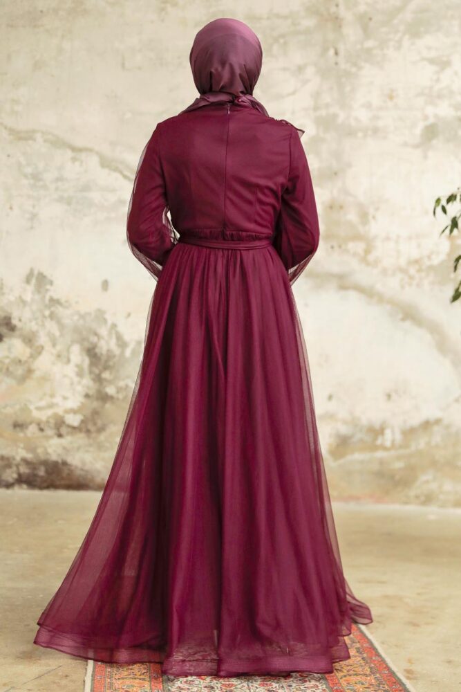 Neva Style - Plum Color Tukish Modest Bridesmaid Dress 25841MU - 3