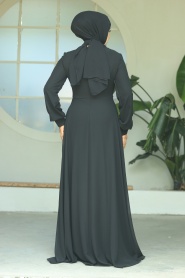 Neva Style - Plus Size Black Modest Islamic Clothing Evening Dress 22113S - Thumbnail