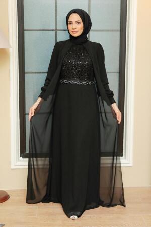 Neva Style - Plus Size Black Muslim Dress 25842S - 1