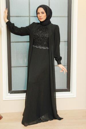Neva Style - Plus Size Black Muslim Dress 25842S - 2