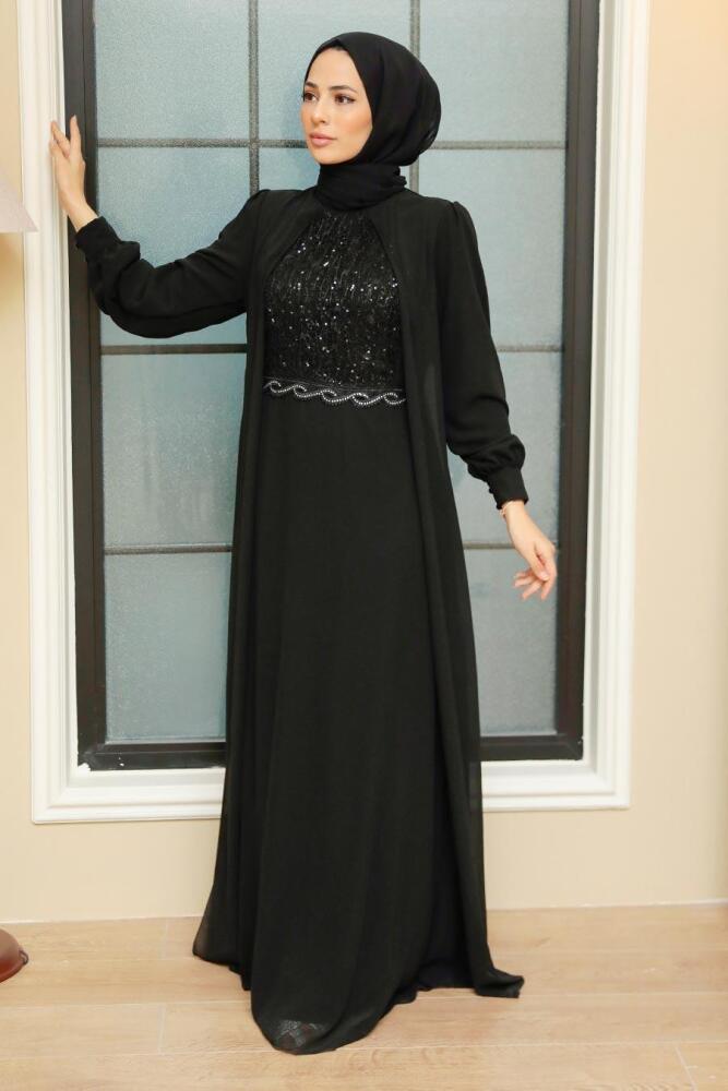 Neva Style - Plus Size Black Muslim Dress 25842S - 3
