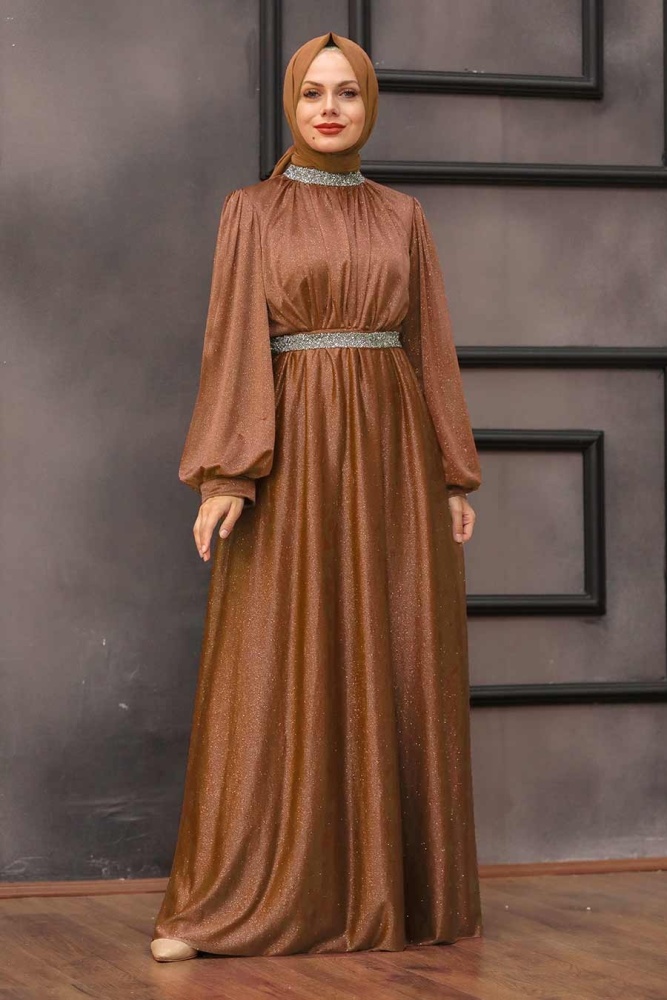 Neva Style - Plus Size Camel Muslim Wedding Dress 5501C - 1