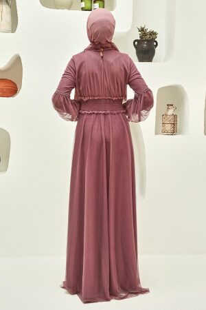 Neva Style - Plus Size Dark Dusty Rose Modest Islamic Clothing Prom Dress 56520KGK - 2