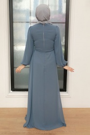 Neva Style - Plus Size Dark Green Modest Wedding Dress 5711KGR - Thumbnail