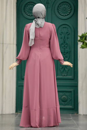 Plus Size Dusty Rose Islamic Clothing Evening Dress 22201GK - 3