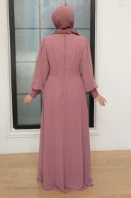 Neva Style - Plus Size Dusty Rose Islamic Clothing Evening Gown 25814GK - Thumbnail