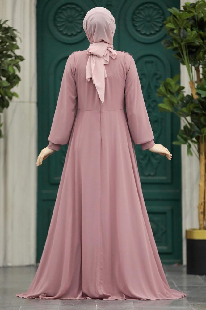 Plus Size Dusty Rose Modest Islamic Clothing Evening Dress 22113GK - 3
