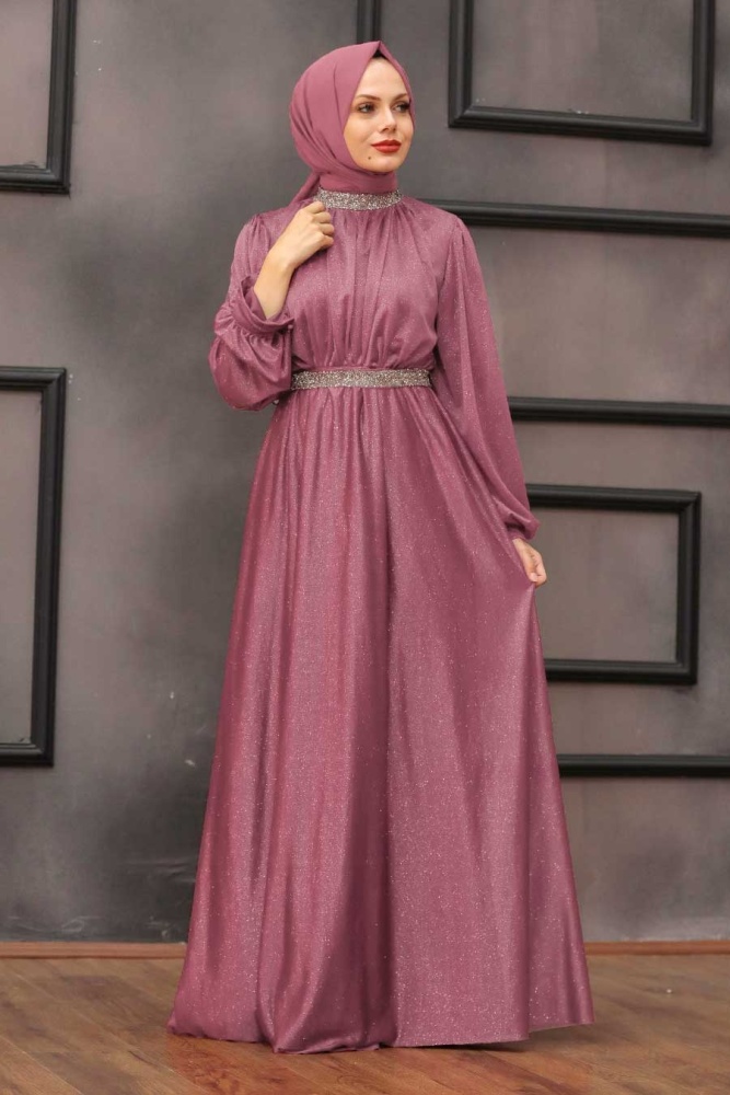 Neva Style - Plus Size Dusty Rose Muslim Wedding Dress 5501GK - 1