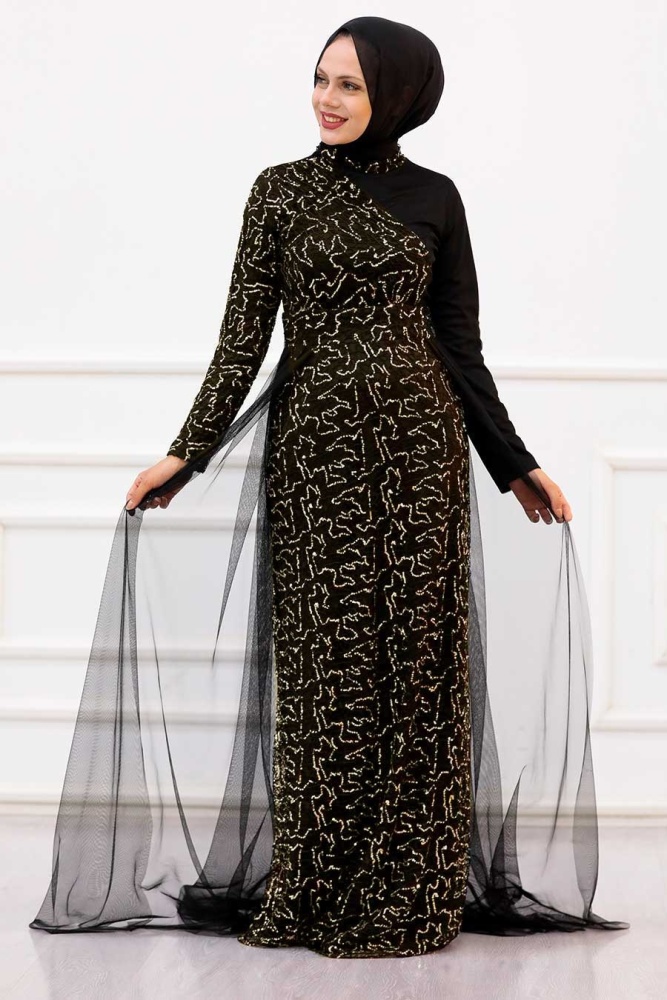 Neva Style - Plus Size Gold Islamic Wedding Dress 5345GOLD - 1