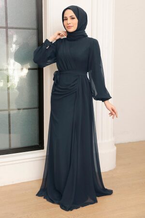 Neva Style - Plus Size Navy Blue Modest Wedding Dress 5711L - 1